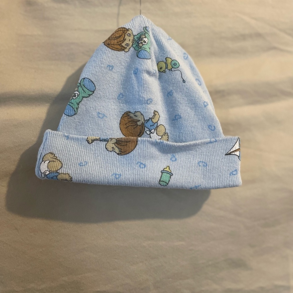 2000 Precious Moments Blue Teddy Bear Baby Hat